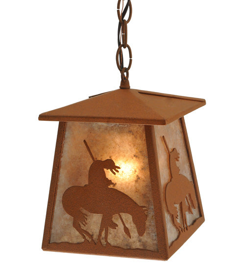 7"Sq Trails End Lantern Pendant