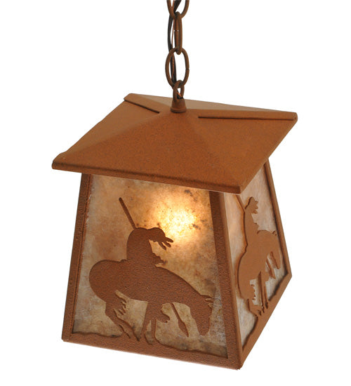 7"Sq Trails End Lantern Pendant