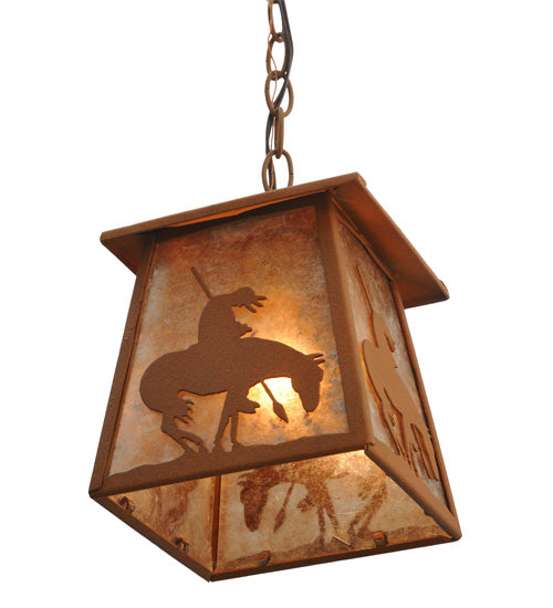 7"Sq Trails End Lantern Pendant