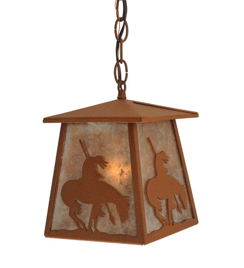 7"Sq Trails End Lantern Pendant