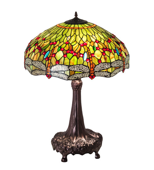 31" High Tiffany Hanginghead Dragonfly Table Lamp