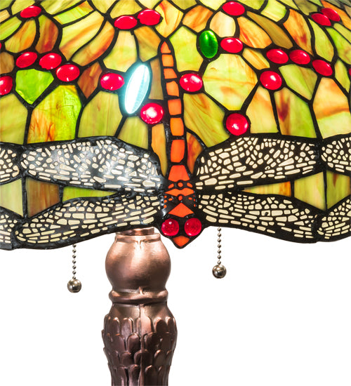 31" High Tiffany Hanginghead Dragonfly Table Lamp