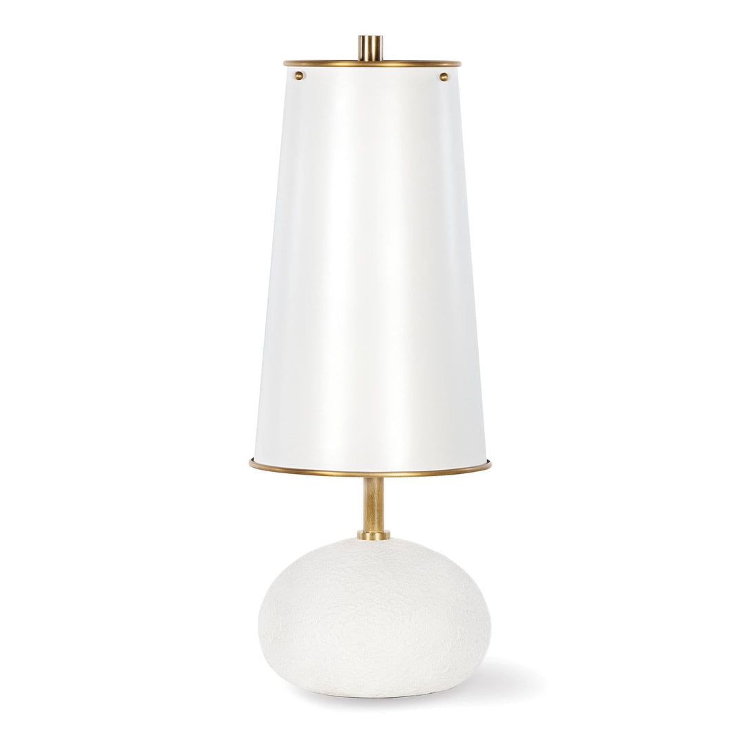 Hattie Concrete Mini Lamp (White and Natural Brass)