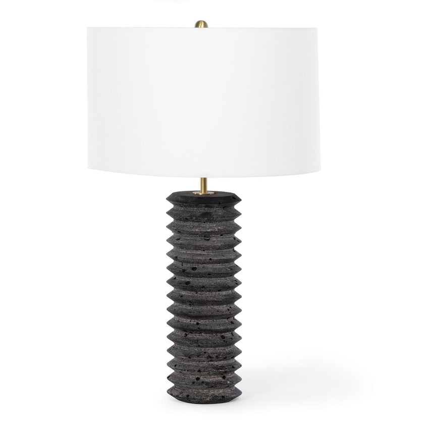 Noir Column Travertine Lamp