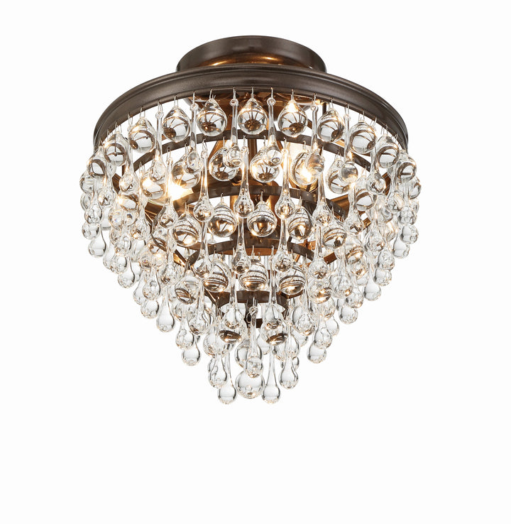 Crystorama Calypso 3 Light Matte Black Semi Flush Mount