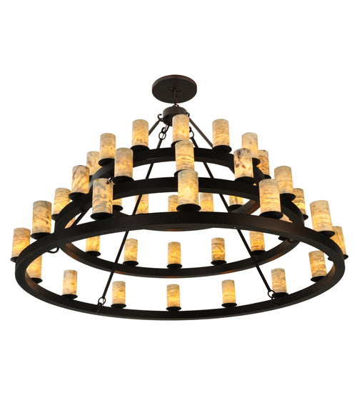 70" Wide Loxley Horizon Ring 42 Light Three Tier Chandelier