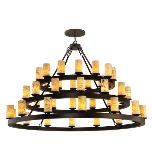 70" Wide Loxley Horizon Ring 42 Light Three Tier Chandelier