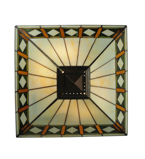 17" Square Diamond Band Mission Semi-Flushmount