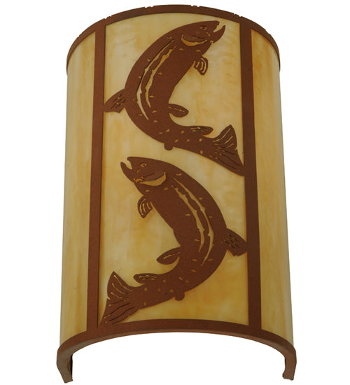 12" Wide Leaping Trout Vanity Light