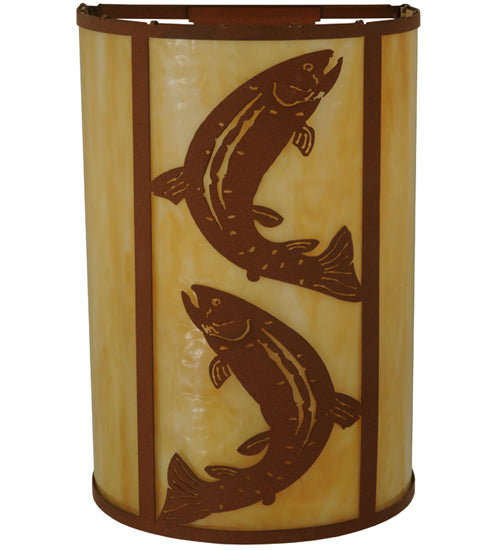 12" Wide Leaping Trout Vanity Light