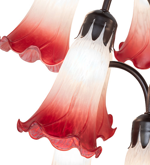 63" High Pink Tiffany Pond Lily 12 Light Floor Lamp