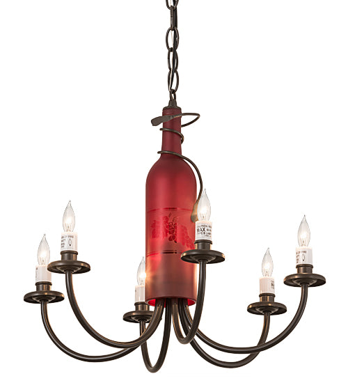 18" Wide Tuscan Vineyard 6 Light Chandelier