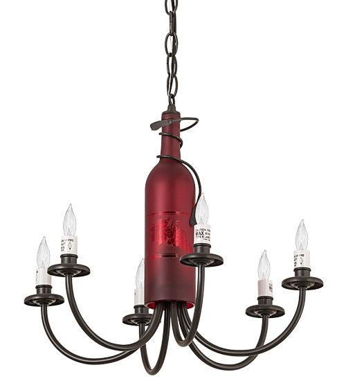 18" Wide Tuscan Vineyard 6 Light Chandelier