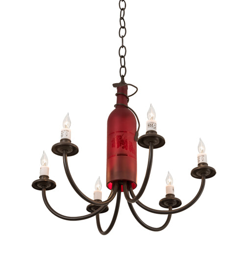 18" Wide Tuscan Vineyard 6 Light Chandelier