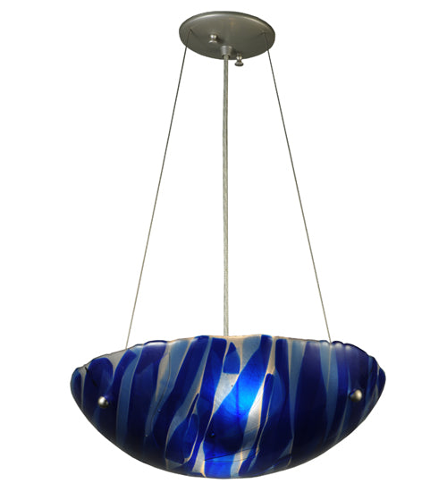 16" Wide Metro Fusion Azul Glass Inverted Pendant