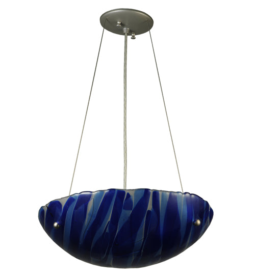 16" Wide Metro Fusion Azul Glass Inverted Pendant