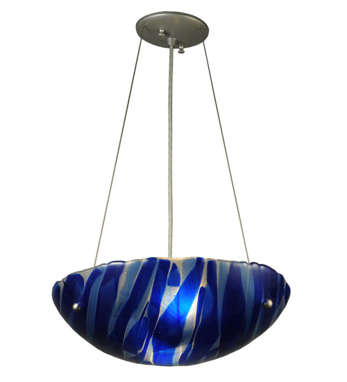 16" Wide Metro Fusion Azul Glass Inverted Pendant