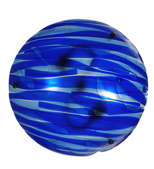 16" Wide Metro Fusion Azul Glass Inverted Pendant