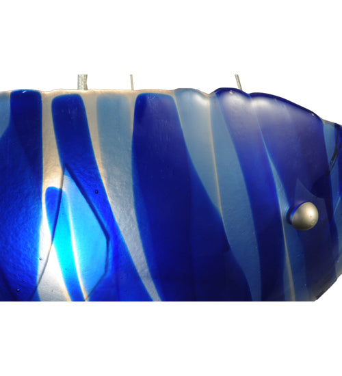 16" Wide Metro Fusion Azul Glass Inverted Pendant