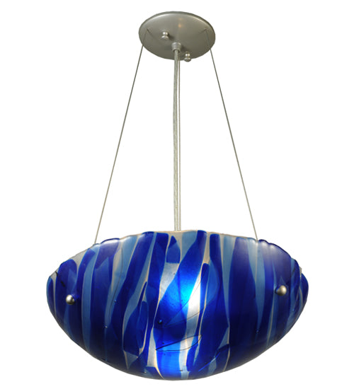 16" Wide Metro Fusion Azul Glass Inverted Pendant