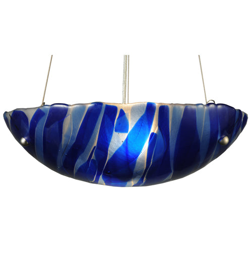 16" Wide Metro Fusion Azul Glass Inverted Pendant