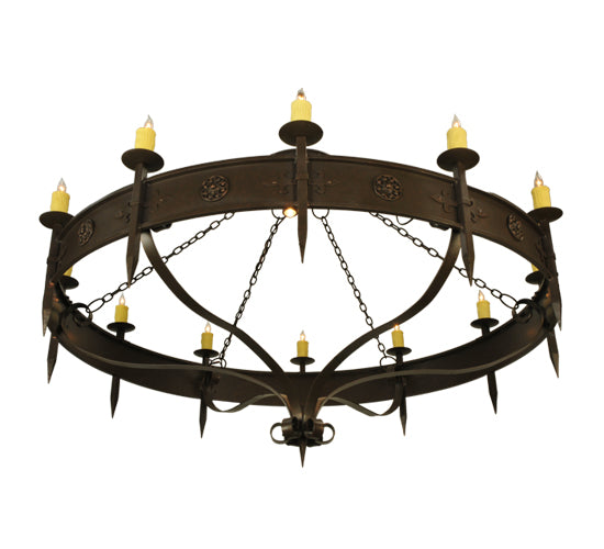 72" Wide Warwick 12 Lt W/Downlights Chandelier