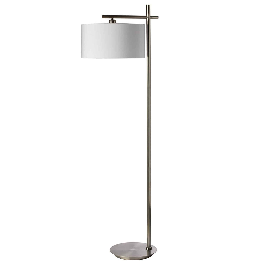 Dainolite 1 Light Floor Lamp, Satin Chrome Finish