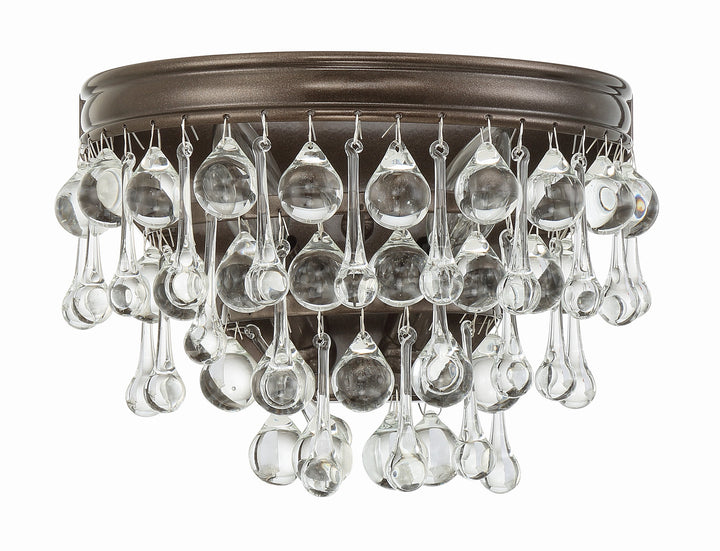 Crystorama Calypso 2 Light Crystal Teardrop Polished Chrome Sconce