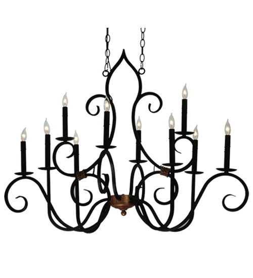 43"L Clifton 10 Lt Oblong Chandelier