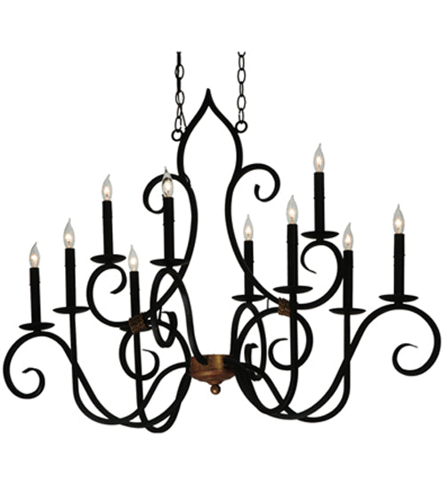 43"L Clifton 10 Lt Oblong Chandelier