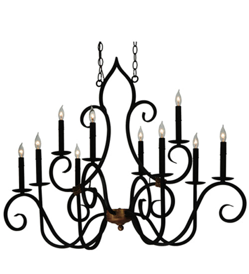 43"L Clifton 10 Lt Oblong Chandelier