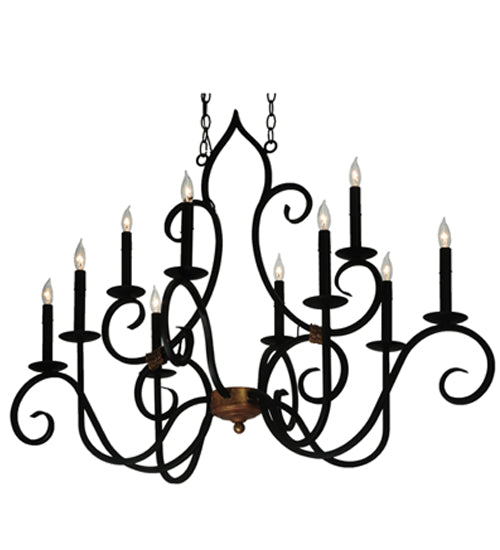 43"L Clifton 10 Lt Oblong Chandelier