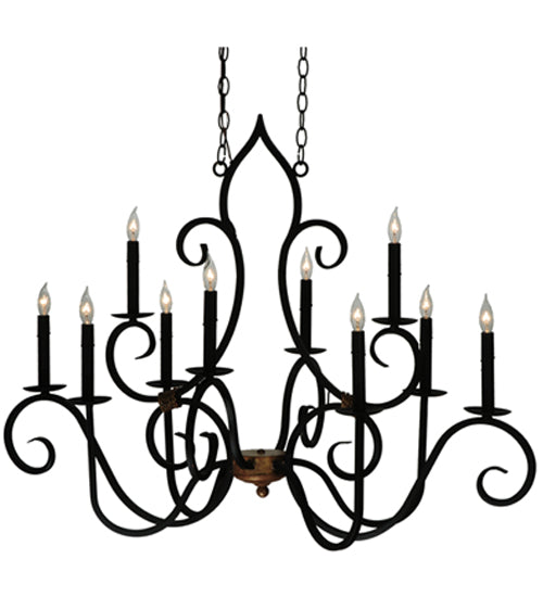 43"L Clifton 10 Lt Oblong Chandelier