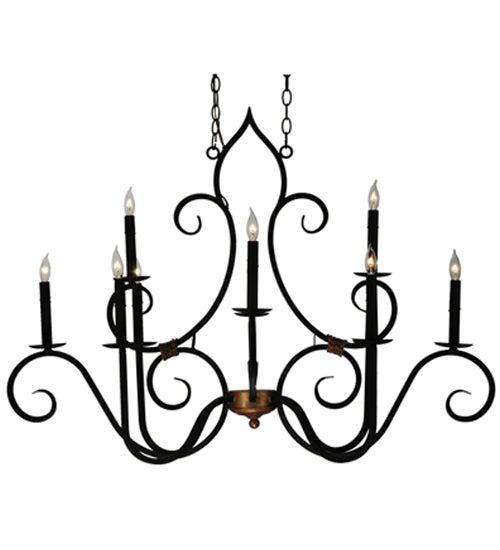 43"L Clifton 10 Lt Oblong Chandelier