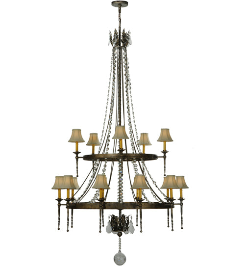 48" Wide Amaury 15 Light Two Tier Chandelier