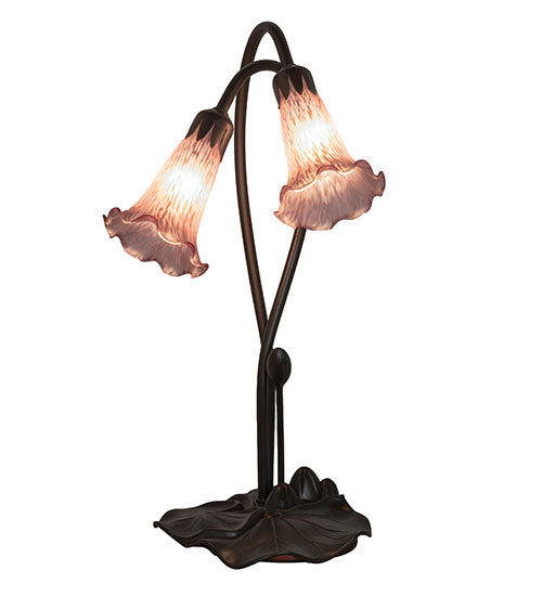 16" High Lavender Pond Lily 2 Lt Accent Lamp