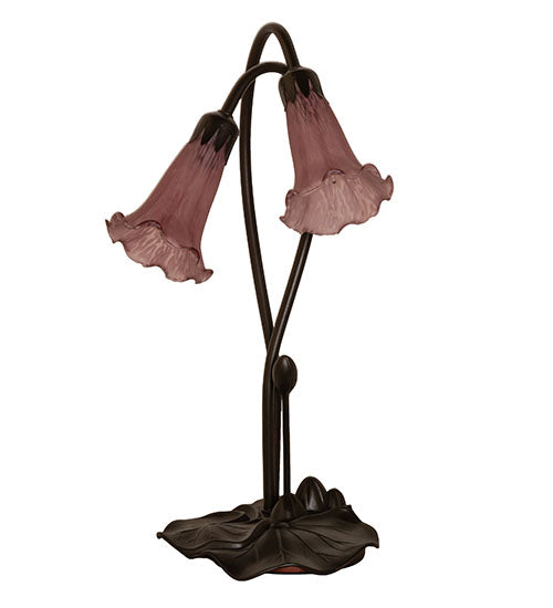 16" High Lavender Pond Lily 2 Lt Accent Lamp