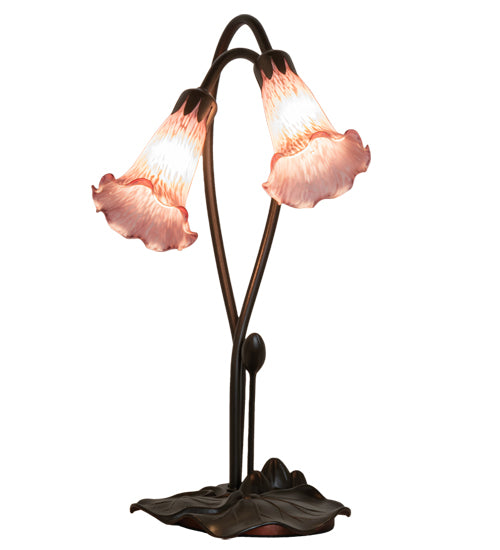 16" High Lavender Pond Lily 2 Lt Accent Lamp