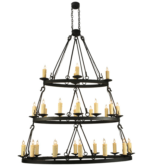 60"L Kenosha 28 Lt Three Tier Oblong Chandelier