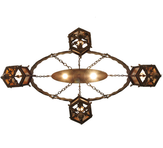 58"L Valhalla 4 Lt Oblong Chandelier