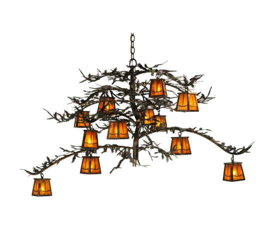 54" Wide Pine Branch Valley View 12 Light Chandelier