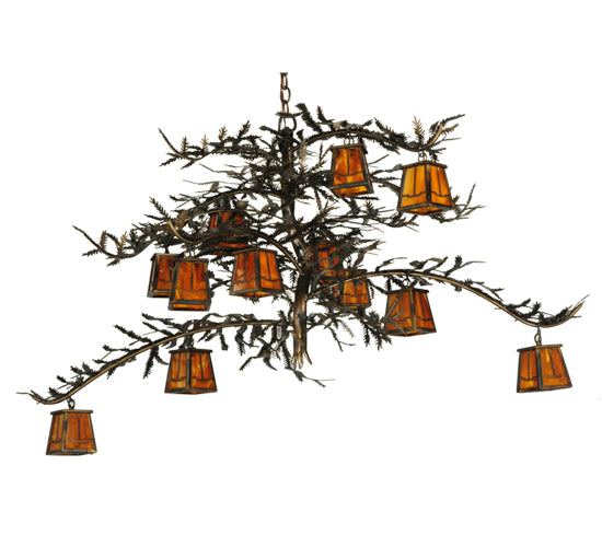 54" Wide Pine Branch Valley View 12 Light Chandelier