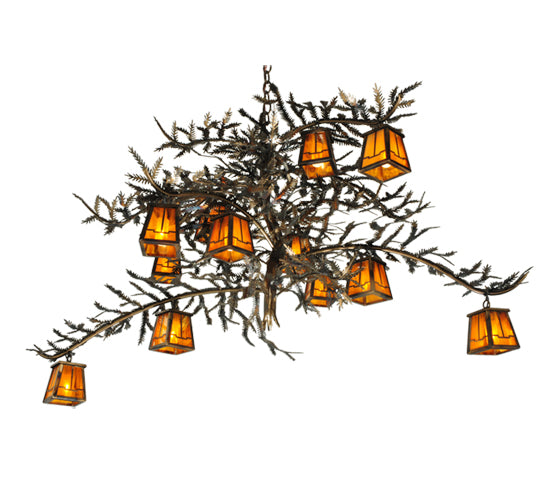 54" Wide Pine Branch Valley View 12 Light Chandelier