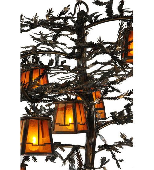 54" Wide Pine Branch Valley View 12 Light Chandelier