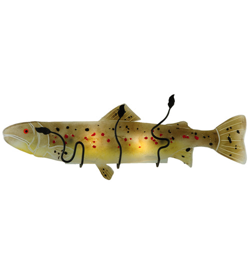 30"W Metro Fusion Brown Trout Glass Wall Sconce