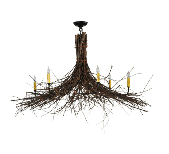 48" Wide Twigs 6 Light Chandelier