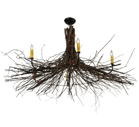 48" Wide Twigs 6 Light Chandelier