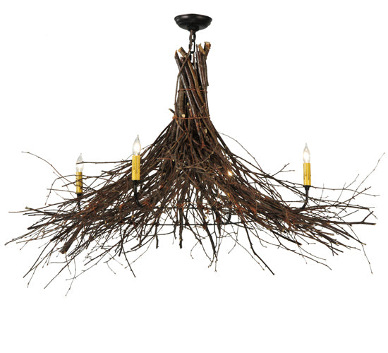 48" Wide Twigs 4 Lt Chandelier