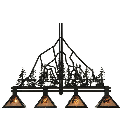 60" Long Tall Pines 4 Light Island Pendant