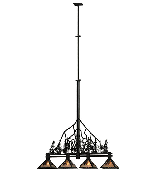 60" Long Tall Pines 4 Light Island Pendant